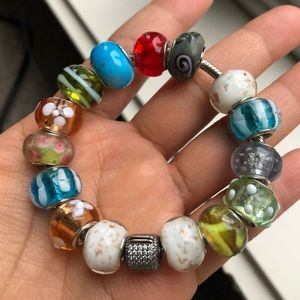 Authentic Pandora Bracelet Jewelry with 15 Charms